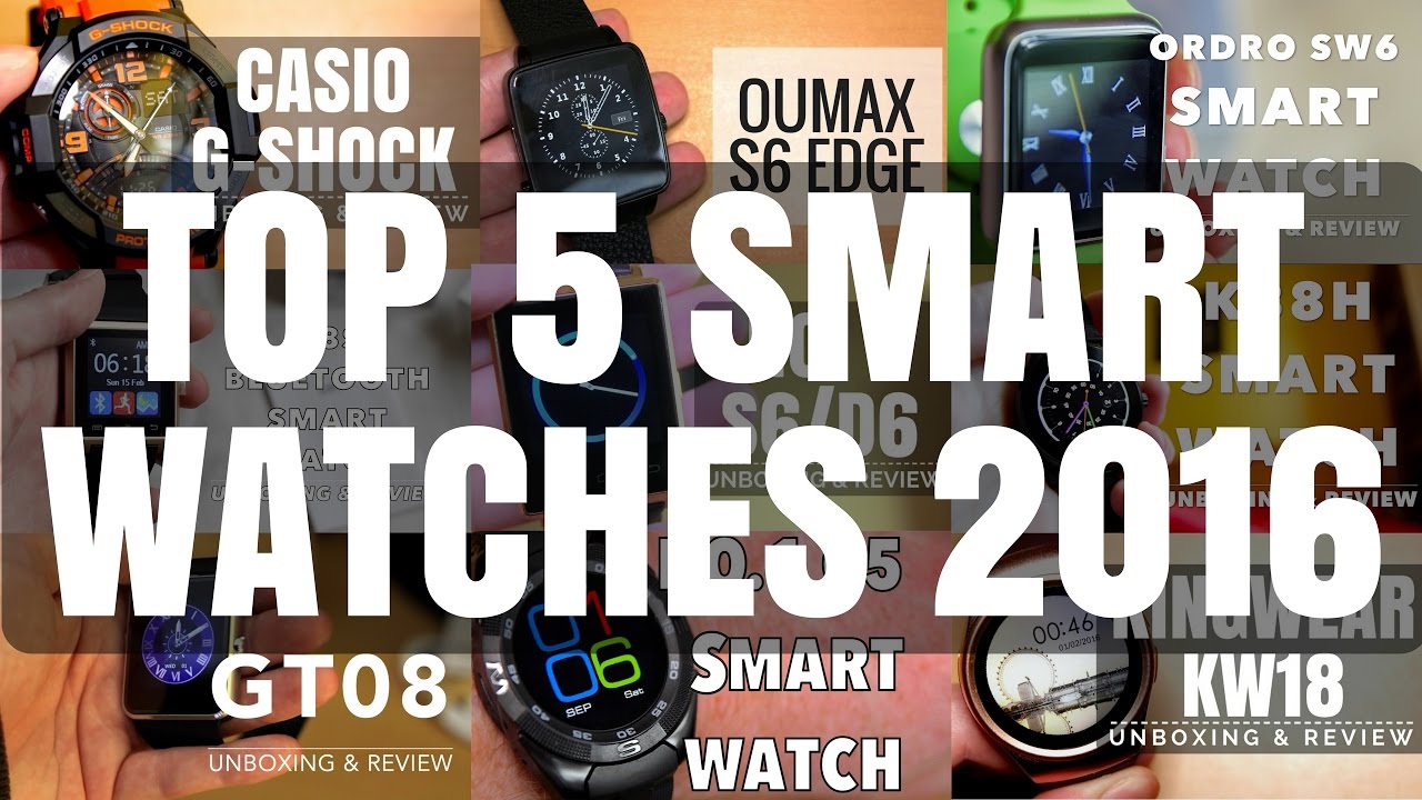 Top 5 Smartwatches: GT08, K88H, KW18, NO.1 D6 & G5