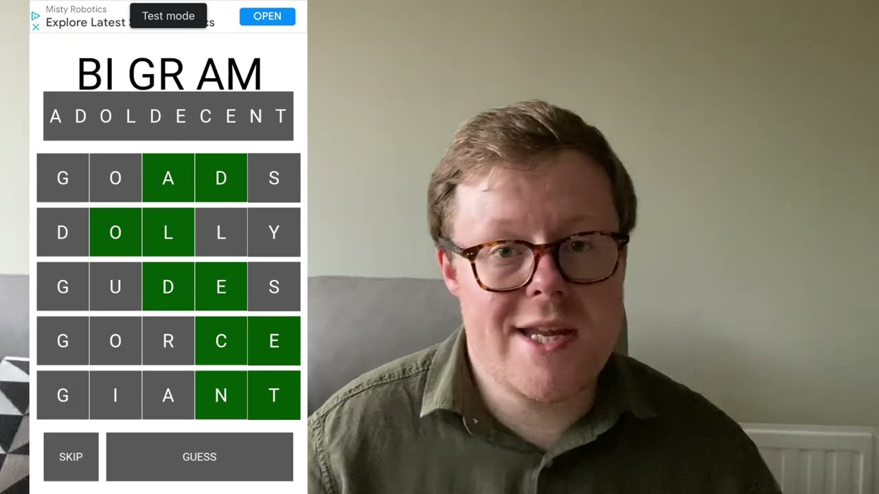 I’ve made a free iPhone word game called BIGRAM